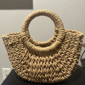 Chic Tan Woven Handbag